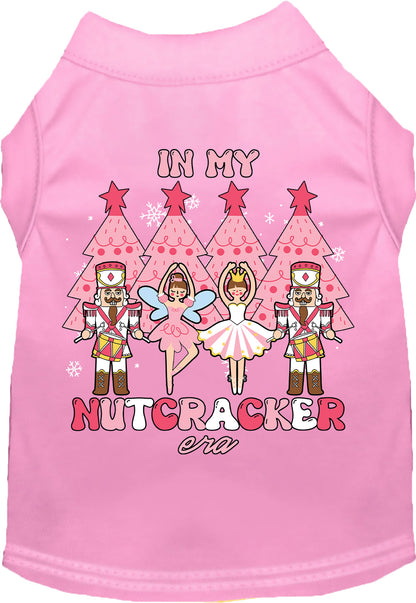 Pink Nutcracker Era pet shirt with festive design