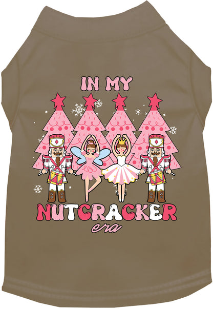 Olive Nutcracker Era pet shirt with festive design