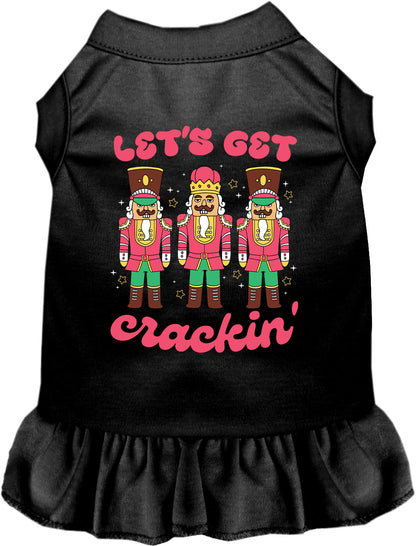 Black Let's Get Crackin' pet dress with nutcracker design