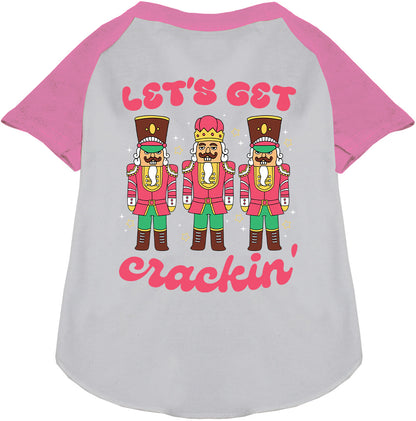 Light Pink Let's Get Crackin' Pet Raglan Shirt