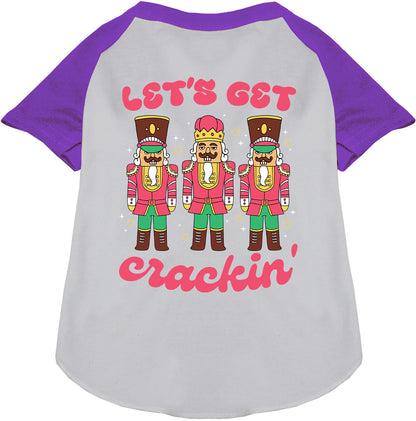 Purple Let's Get Crackin' Pet Raglan Shirt