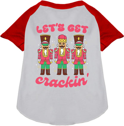 Red Let's Get Crackin' Pet Raglan Shirt