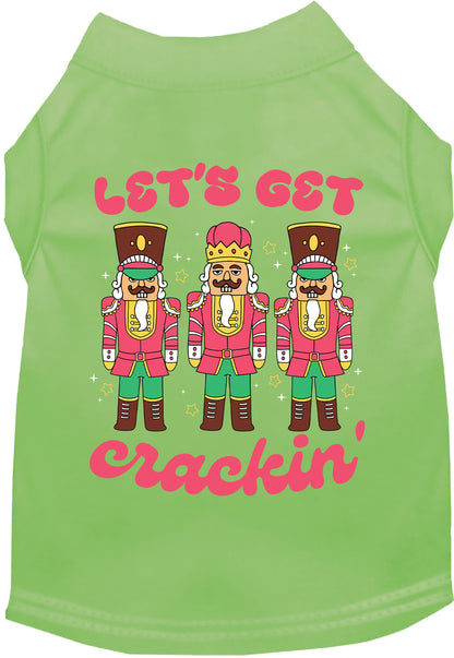 Light green Let's Get Crackin' pet shirt with nutcracker design