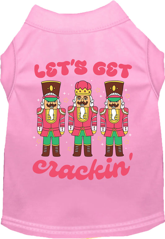 Pink Let's Get Crackin' pet shirt with nutcracker design