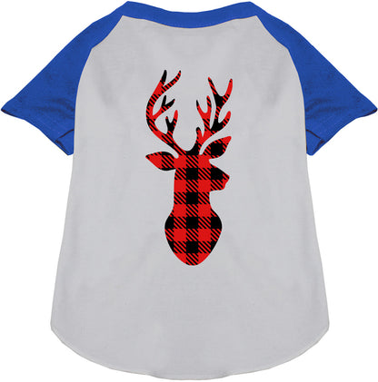 Blue Buffalo Check Deer Pet Raglan Shirt