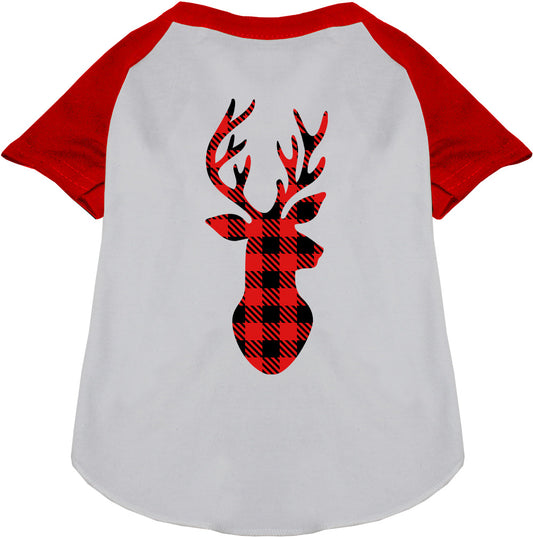 Buffalo Check Deer Pet Raglan Shirt