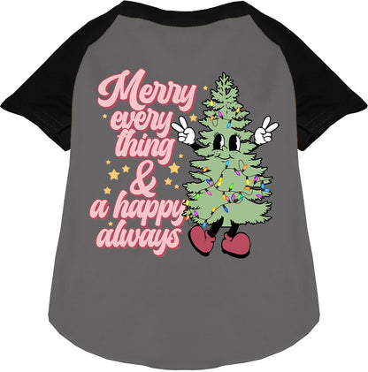 Merry Everything Pet Raglan Shirt in black sleeves