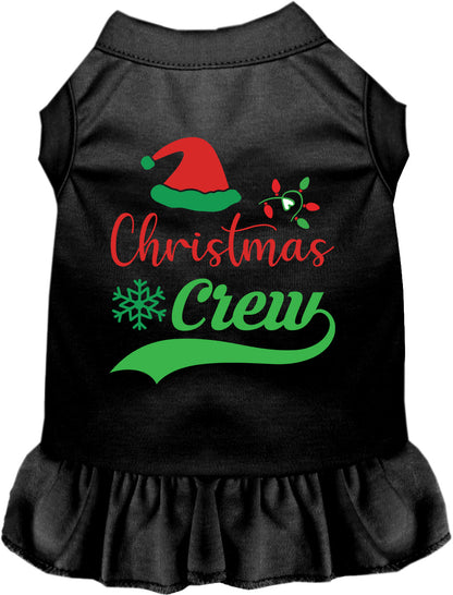 Black Christmas Crew pet dress with black skirt