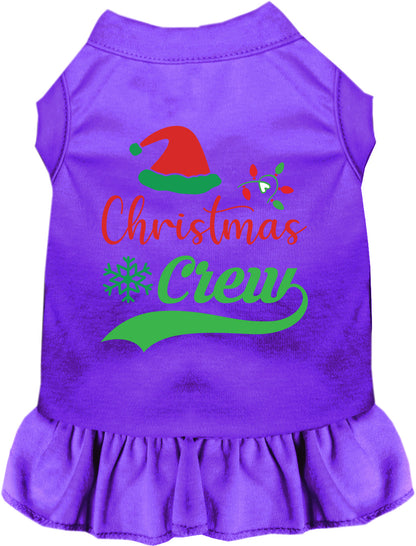 Purple Christmas Crew pet dress with purple skirt