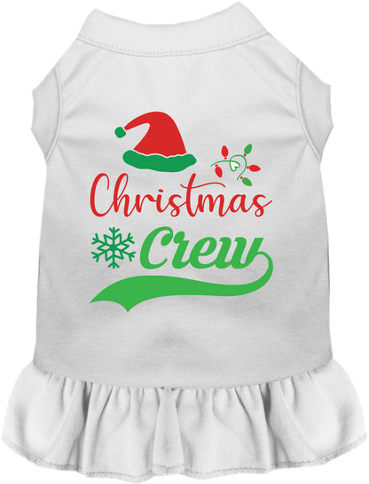 White Christmas Crew pet dress with white skirt