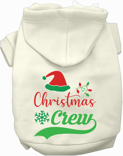 White Christmas Crew Pet Hoodie with festive design