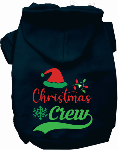 Black Christmas Crew Pet Hoodie with festive design