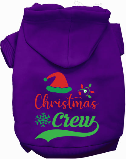 Purple Christmas Crew Pet Hoodie with festive design