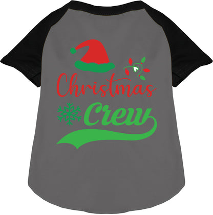 Black-sleeved Christmas Crew pet raglan shirt