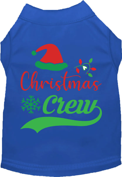 Royal blue Christmas Crew pet shirt with festive design