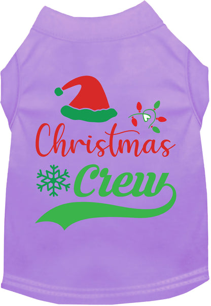 Lavender Christmas Crew pet shirt with festive design