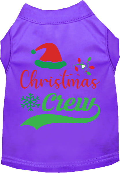 Purple Christmas Crew pet shirt with festive design