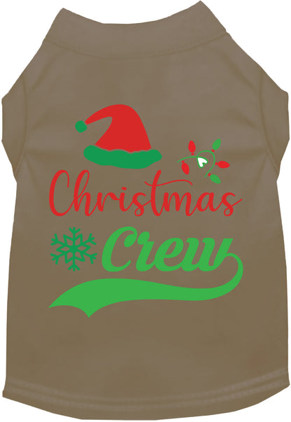 Tan Christmas Crew pet shirt with festive design