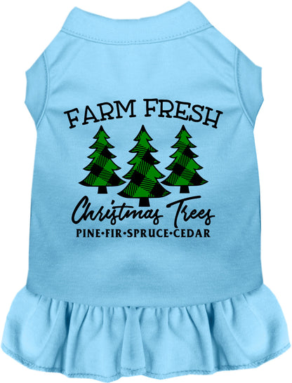 Blue Farm Fresh Christmas Trees pet dress