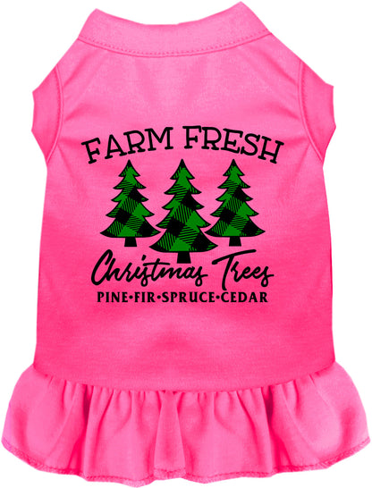 Pink Farm Fresh Christmas Trees pet dress