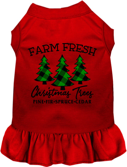 Red Farm Fresh Christmas Trees pet dress