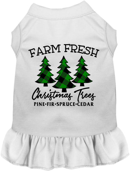 White Farm Fresh Christmas Trees pet dress