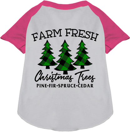 Farm Fresh Christmas Trees Pet Raglan Shirt