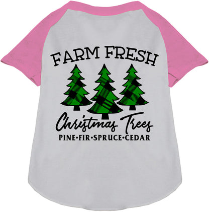 Farm Fresh Christmas Trees Pet Raglan Shirt