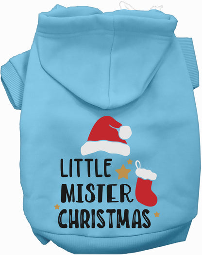 Light Blue Little Mister Christmas Pet Hoodie