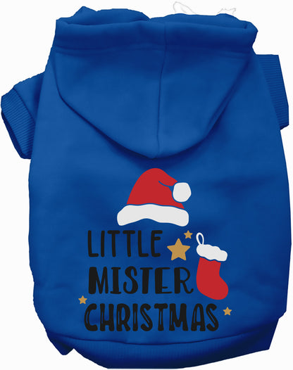 Blue Little Mister Christmas Pet Hoodie