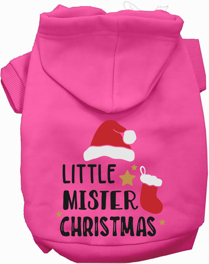 Pink Little Mister Christmas Pet Hoodie