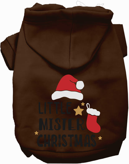 Brown Little Mister Christmas Pet Hoodie