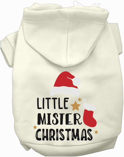 White Little Mister Christmas Pet Hoodie