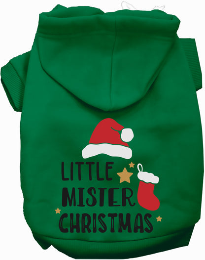 Green Little Mister Christmas Pet Hoodie