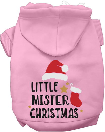 Light Pink Little Mister Christmas Pet Hoodie