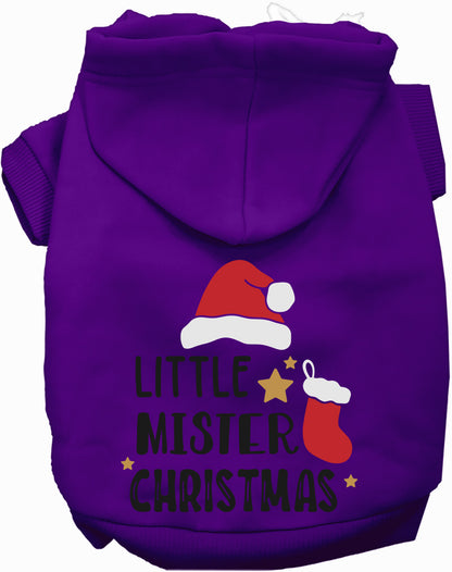 Purple Little Mister Christmas Pet Hoodie