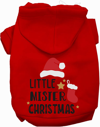 Red Little Mister Christmas Pet Hoodie