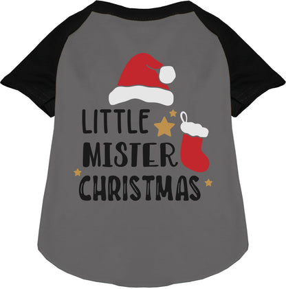 Gray Little Mister Christmas pet raglan shirt