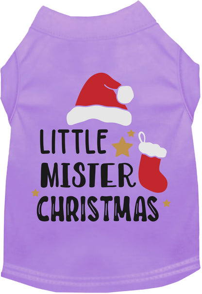 Light purple Little Mister Christmas pet shirt with festive design