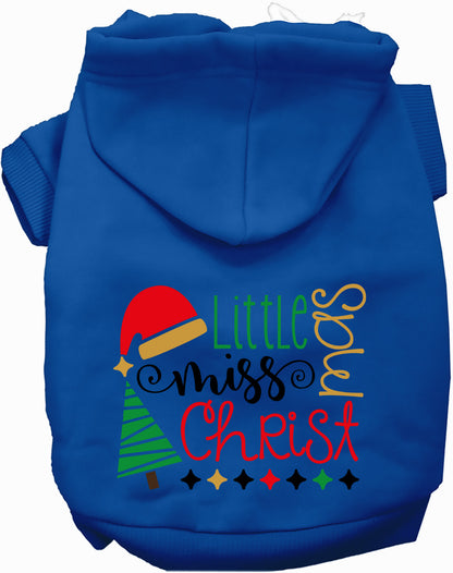 Royal Blue Little Miss Christmas Pet Hoodie