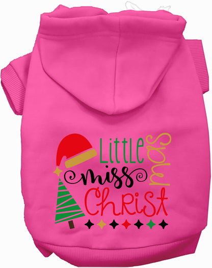 Pink Little Miss Christmas Pet Hoodie