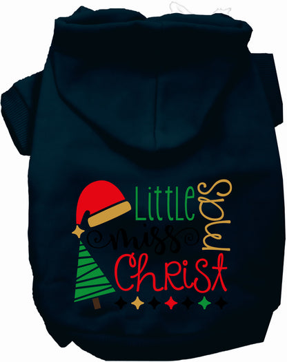 Black Little Miss Christmas Pet Hoodie