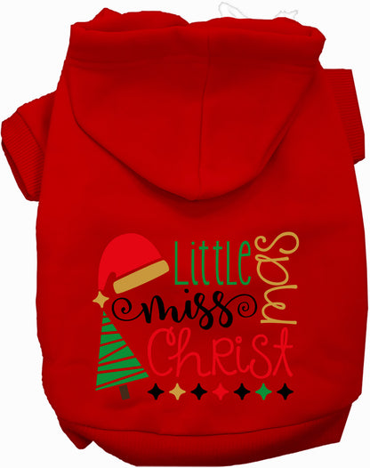 Red Little Miss Christmas Pet Hoodie