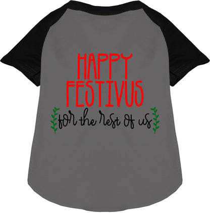 Black Happy Festivus Pet Raglan Shirt