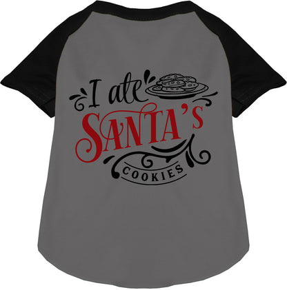 Black-sleeved pet shirt 'I Ate Santa's Cookies'