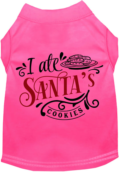 Pink 'I Ate Santa's Cookies' pet shirt