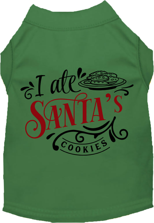 Green 'I Ate Santa's Cookies' pet shirt