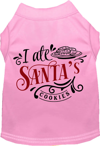 Light pink 'I Ate Santa's Cookies' pet shirt