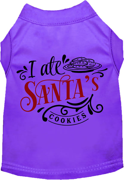 Purple 'I Ate Santa's Cookies' pet shirt