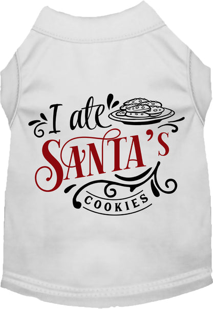 White 'I Ate Santa's Cookies' pet shirt